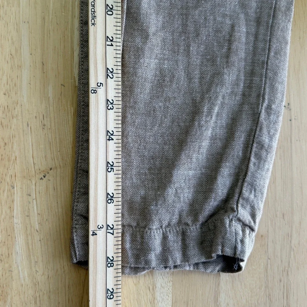 Banana Republic LINEN Blend Mason Athletic Tapered Pant Mens 34x28 Tan Casual